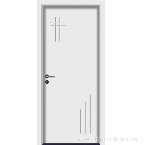 flush interior french door swinging white plastic door